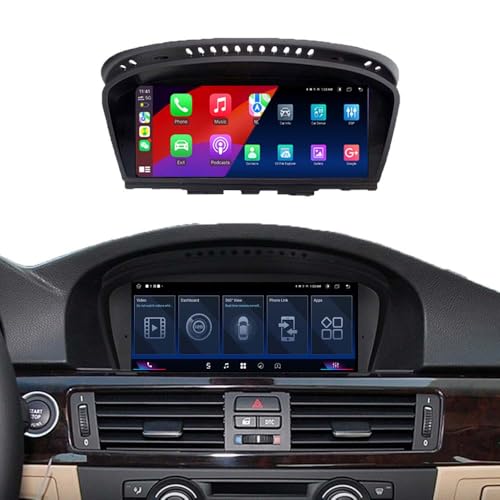 8.8″ Carplay Android Auto Touchscreen Car Radio for BMW BMW 3/5/6 Series E60/E61/E63/E64/E90/E91/E92/E93 CCC System Multimedia Car Stereo Screen Display Receiver (Right-hand drive)