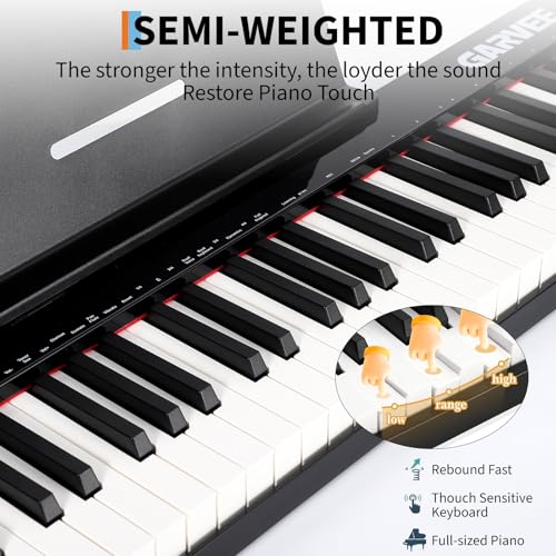 Image of 61 Key Keyboard Piano for Beginners with Stand, Headphones, Sheet Music Stand, 300 Sounds, 300 Rhythms, Educational Electronic Piano Kit for Kids & Adults, Includes Music Lessons