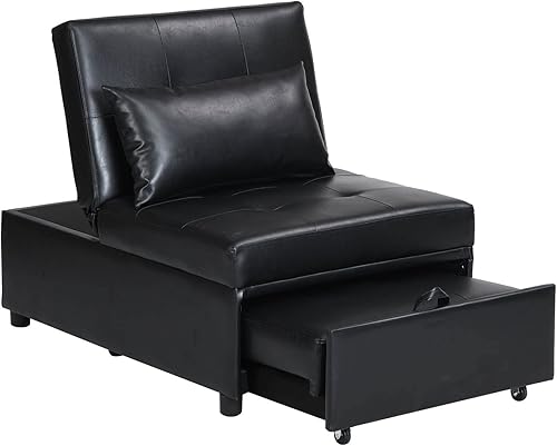 Miniatura 7 de FURNIMOND Sofá cama otomano extraíble silla 4 en 1 convertible multifunción plegable cama individual para adultos cama de invitados sin brazos para