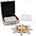 Produktbild RNK Gaming Mexican Train Dominoes Set Double 12 Color with Numbers and Wooden Hub 8 Metal Trains and Aluminum Case Y