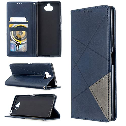 QiongniAN Coque pour Sony Xperia 8 Housse de Protection,Coque pour Sony Xperia 8 902SO SOV42 SOV42-u Étui à Rabat en Cuir PU Case Blue