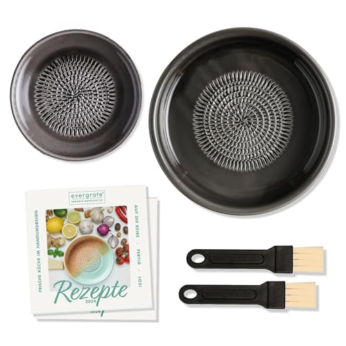 evergrate Geniales Duo: Tellerreibe + Dipschale Motiv Anthrazit mit 2...