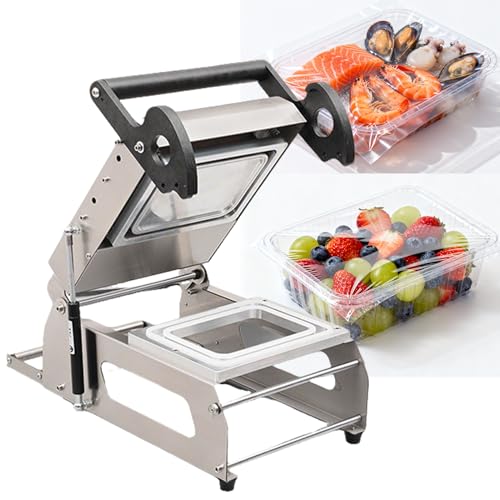 Sellador térmico manual para cajas para llevar, máquina de embalaje semiautomática para sellado de bandejas de alimentos