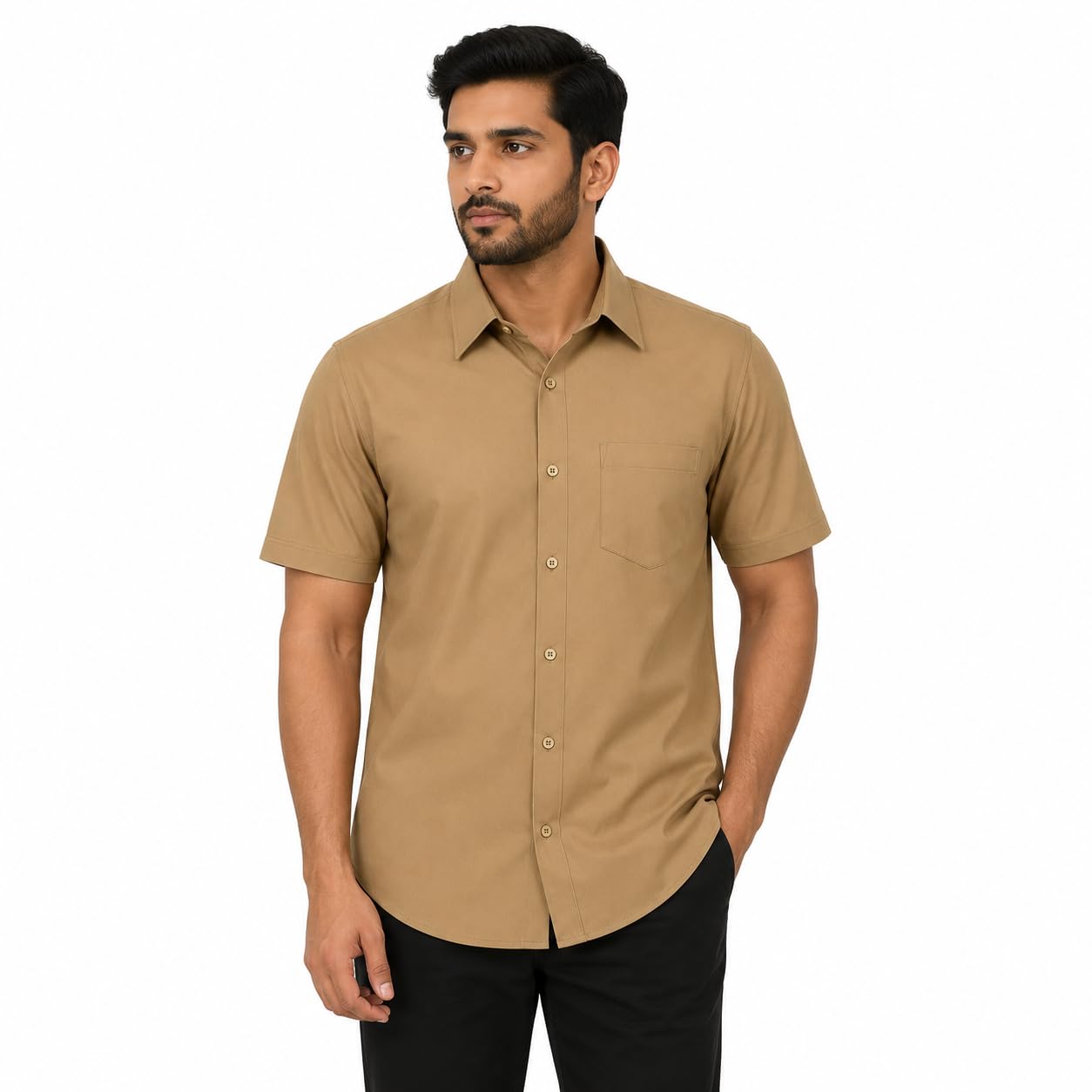 Short Sleeve Work Shirt (Khaki) /Students Engineering Work Shop Uniform-image-43