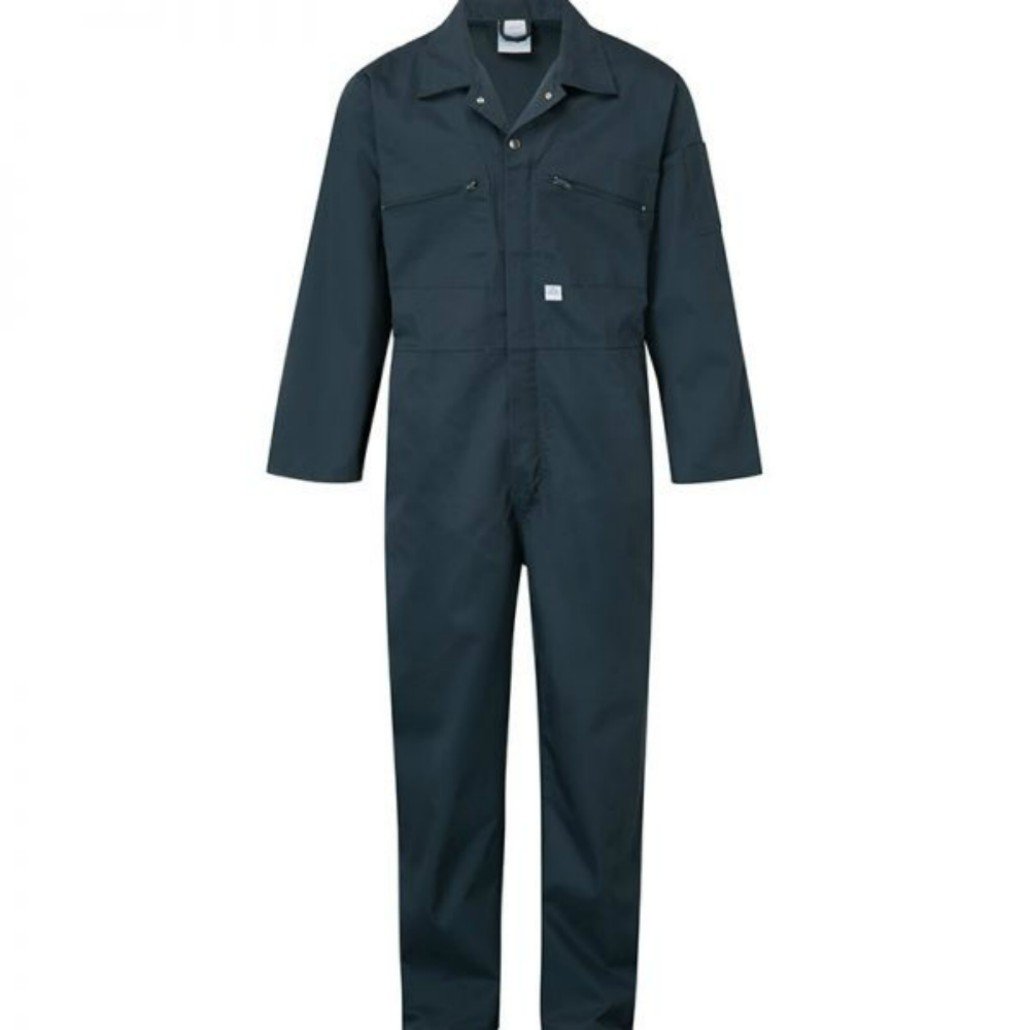 Castle Clothing Men's Spruce - 366 Elasticated Zip Front Coverall Mechanics Work Overall Boilersuit Heavy Duty (, 44")