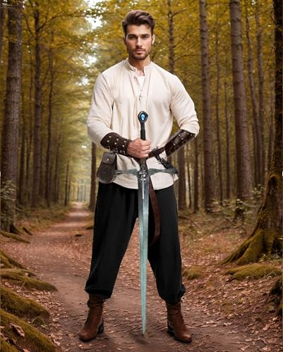 3PCS Renaissance Accessories – Viking Renaissance Belt, Medieval Pouch & Leather Bracers for Halloween2