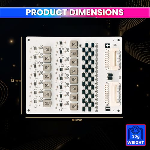 Image of amiciSolar 16S 2A Active Balancer Board for LFP LiFePO4 Lithium Li-ion Lipo LTO Battery Packs - Inductive Energy Equalization for 3.0V~4.2V Cells, Efficient Voltage Balancing