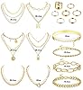 CASSIECA 17Pcs Gold Jewelry Sets for Women Layered Necklaces Chunky Bracelets Knuckle Rings Sets Women Girls Jewerly Accessories Birthday Christmas Anniversary Day Gifts for Her #5