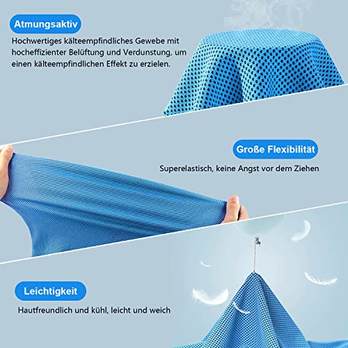 Ciskotu Kühltuch Set, kühlhandtuch kühltuch Sport, Mikrofaser kühlendes Handtuch Fitness und Sport, Eishandtuch Cooling Towel für Fitness, Reise, Yoga, Golf 4