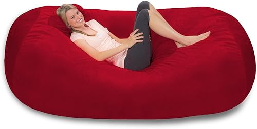 Miniatura 121 de Comfy Sacks - Puf de espuma viscoelástica de 7.5 pies, tumbona de piel sintética color negro Piel sintética, color negro,Piel sintética de color