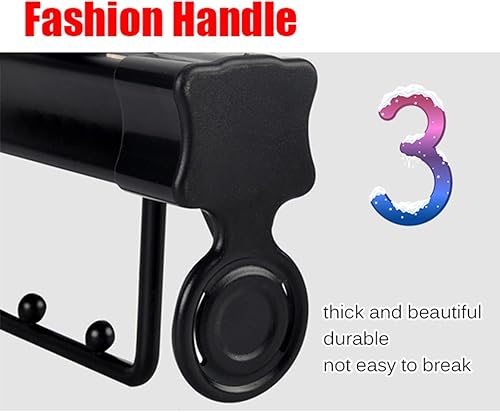 Miniatura 5 de Closet Clothes Pull-Out Rail Hanger Rod Wardrobe Retractable Valet Rod 260mm 310mm 360mm 410mm 460mm Thick Metal Base Load-bearing 35kg  Size  1024in