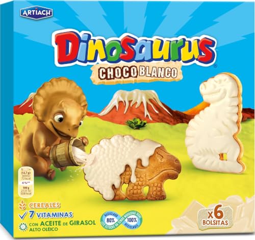 ARTIACH Dinosaurus Choco Blanco 264g (6 bolsitas)