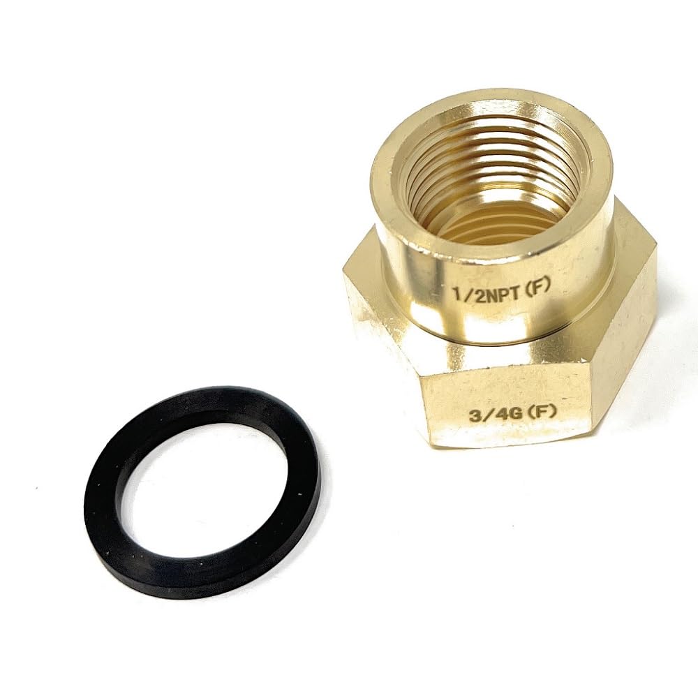 Cascada Showers Women's Gold Cascada 3/4" G Thread (British Bspp) To 1/2" Npt Thread Pipe Fitting Adapter - Lead-Free