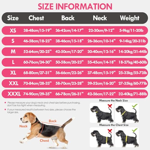 Image of Dog Surgical Recovery Suit Tie-Dye Pet Surgery Shirt for Male Female Dogs, Dogs Recovery Onesie Body Suit Shirt for Spay Neuter Abdominal Wounds Dog Cone E-Collar Alternative Prevent Licking, Pink XL