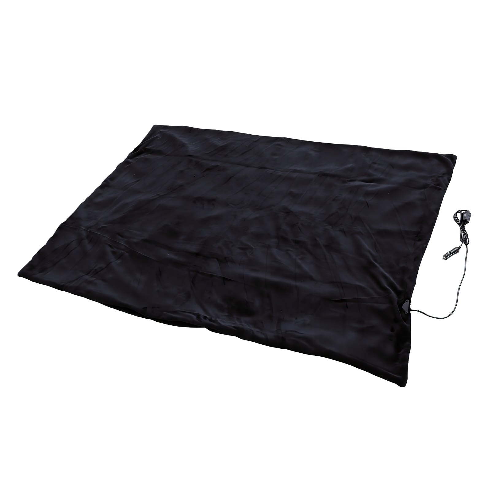 Cryfokt Manta Térmica para Coche 59x39in Franela 12V para Asiento (Black)