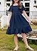 blibean Tween Girls Summer Dress Teen Girl Chiffon Flower Boho Dresses Big Kids Flutter Short Sleeve Homecoming Clothes Wedding Swiss Dots Vestidos Niñas Size 8-9 Years Old Navy Blue