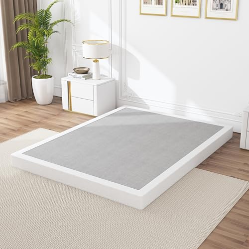 Snaye Low Profile Box Spring Queen Size 4 Inch 3000lbs Heavy Duty Queen Box Spring Bed Base Metal Mattress Foundation Easy Assembly Noise Free