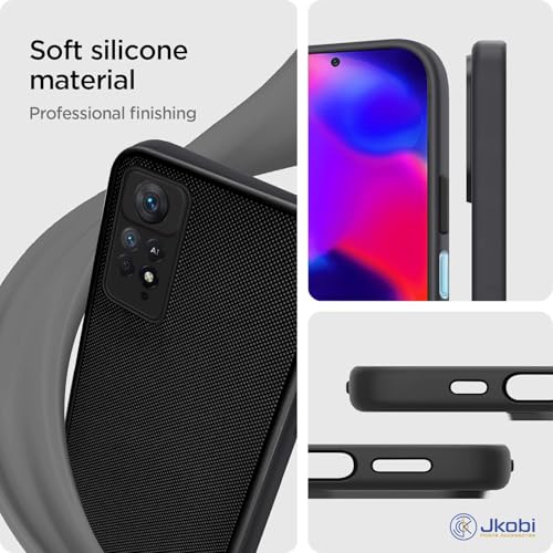 Image of Jkobi Back Case Cover for Poco X4 Pro 5G (Textured Grip Design | Camera Protetion | Slim and Light Weight | Soft Touch and Feel | Black)