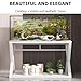 PA-DABAOO Rock Plate Fish Tank Stand,Aquarium Stand with Metal Frame,Display Stand for Turtle Tank, Reptile Terrarium,Double-Layer Design for Accessories Storage,E