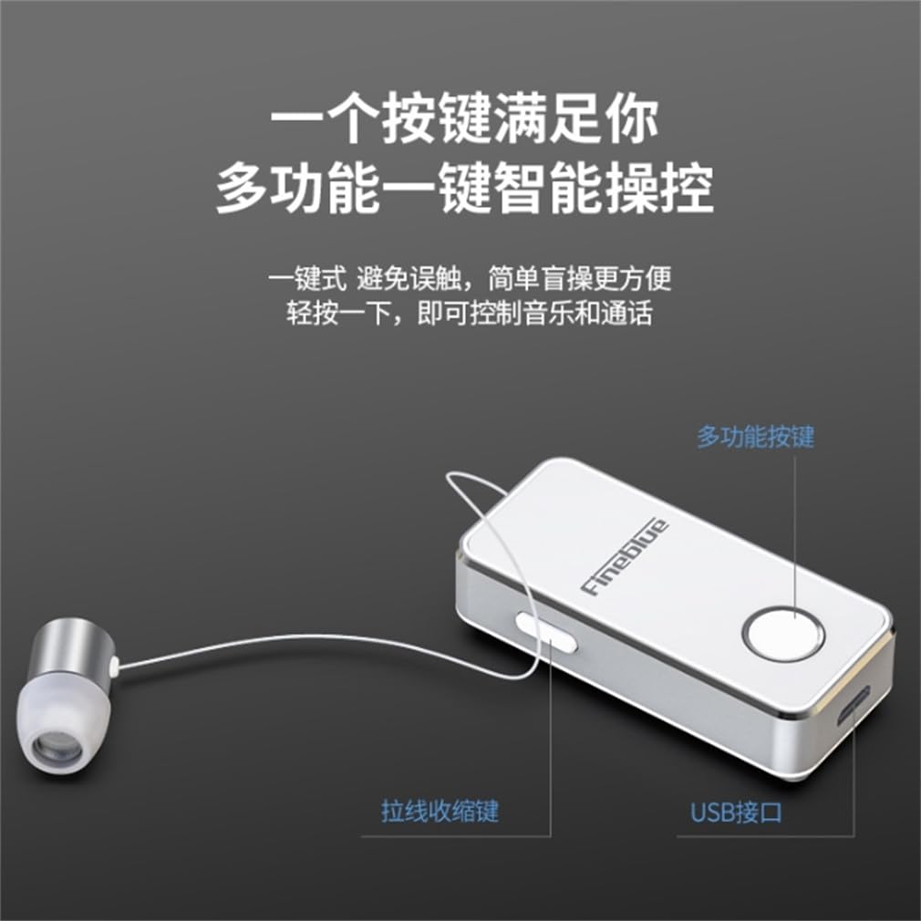 Auricolare Bluetooth impermeabile IPX6, colore bianco, ultraleggero, senza fili, finitura in ABS e compatibilità intelligente, per call center aziendali per camionisti e conducenti