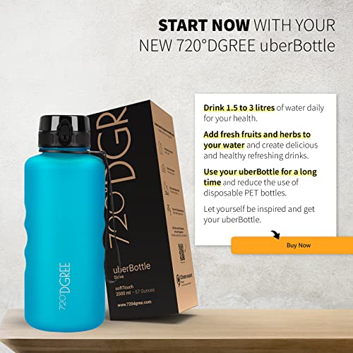 Image of 720DGREE Water Bottle 2l inchuberBottle inch softTouch +Sieve - BPA-Free, Leakproof, Reusable Drinking Bottle - XXL Sports Bottle for all Day Hydration, Gym, Fitness, Office, University, Hiking, Travel