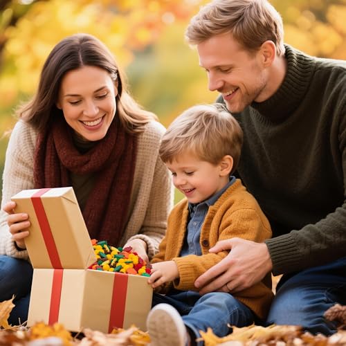 Image of EZdhuawuse Fall Sensory Bin Fillers Toys- 267Pcs Thanksgiving Gifts Fine Sorting Stacking Motor Toys for Kids, Autumn Glitter Felt Maple Leaf Pumpkin Sorting Activity for Preschool Early Development