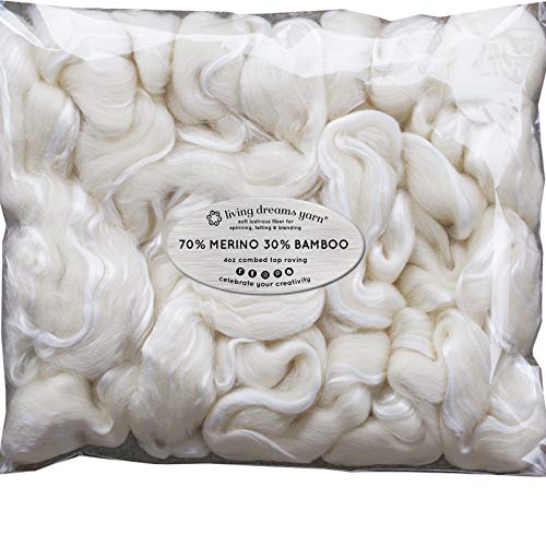 Spinning Fiber Felting Wool Super Soft Merino Bamboo Combed Top Roving for H