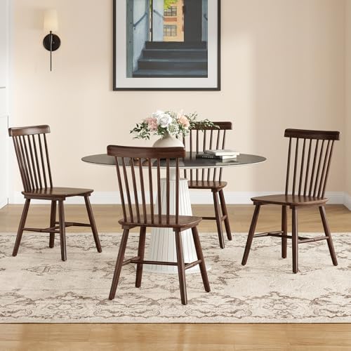 Windsor Dining Chairs, Kitchen & Dining Room Chairs for Dining Room with Spindle Back, Mid Century Modern Dining Table Chairs with Comfortable Seat, Wood Dining Chair
