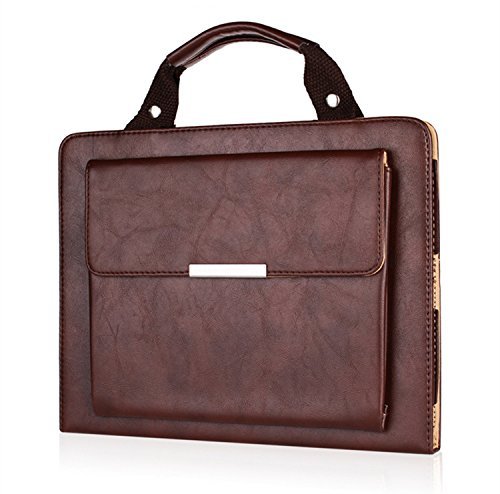 iPad 10.2 7th Gen Case With Strap, SAMMID Multi-angle Case PU Leather Magnetic Card Slots Wallet Stand Cover with Handle Pocket Sleeve for iPad 7th Generation 10.2 inch (A03-Brown)