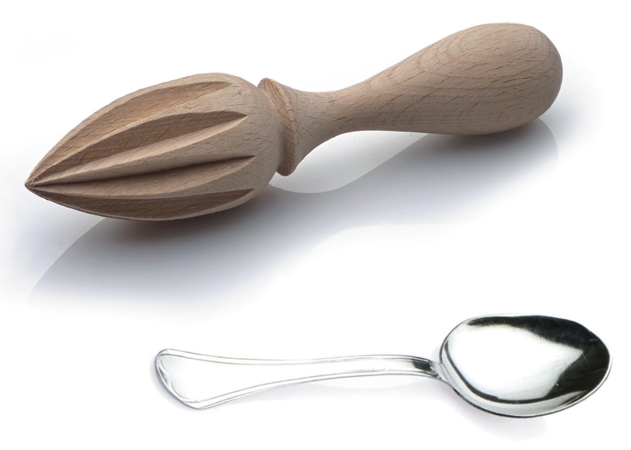 Citrus Squeezer Solid Wood Stainless Steel Teaspoon Orange Squeezes Lemonades Italian Products Creations Colours in the Heart