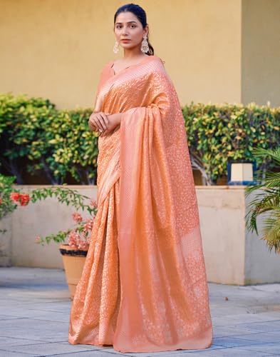 Image of SIRIL Women's Jacquard Kanjivaram Soft Silk Saree Pure Silk With Unstitched Blouse Piece