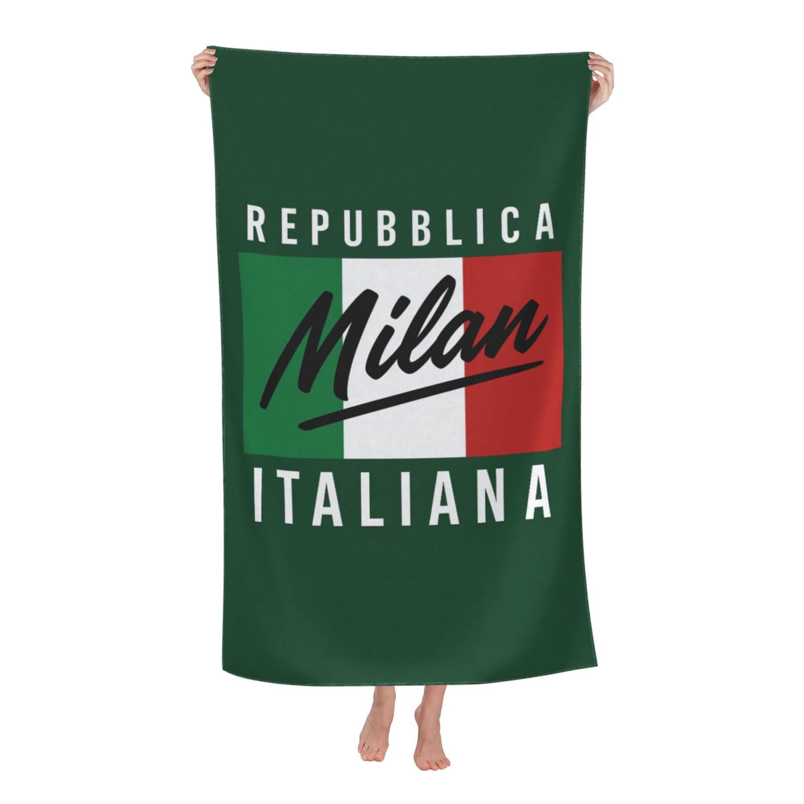 pojknbv Milan, Italy Print Oversized Adult Beach Towel Quick-Dry Comfortable Lightweight Travel Pool Camping