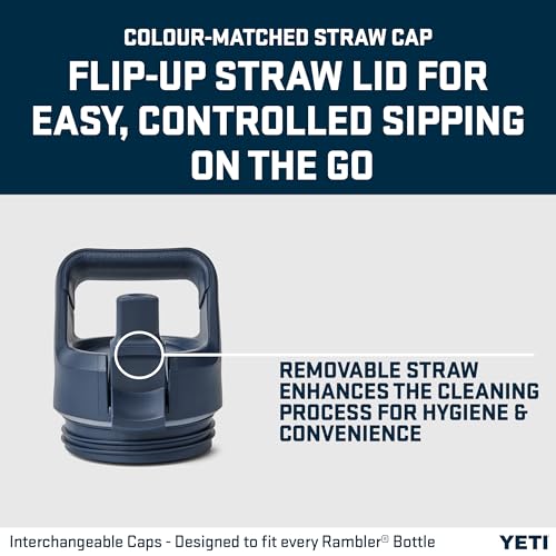 Image of YETI Rambler JR Children's Bottle with Colour Coordinated Straw Lid, Navy, 12 oz (355 ml)