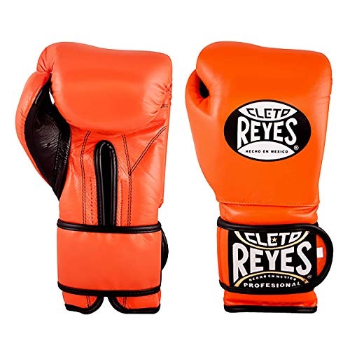 Cleto Reyes Training Gloves with Hook and Loop Closure for Men and Women (16oz, Tiger Orange)