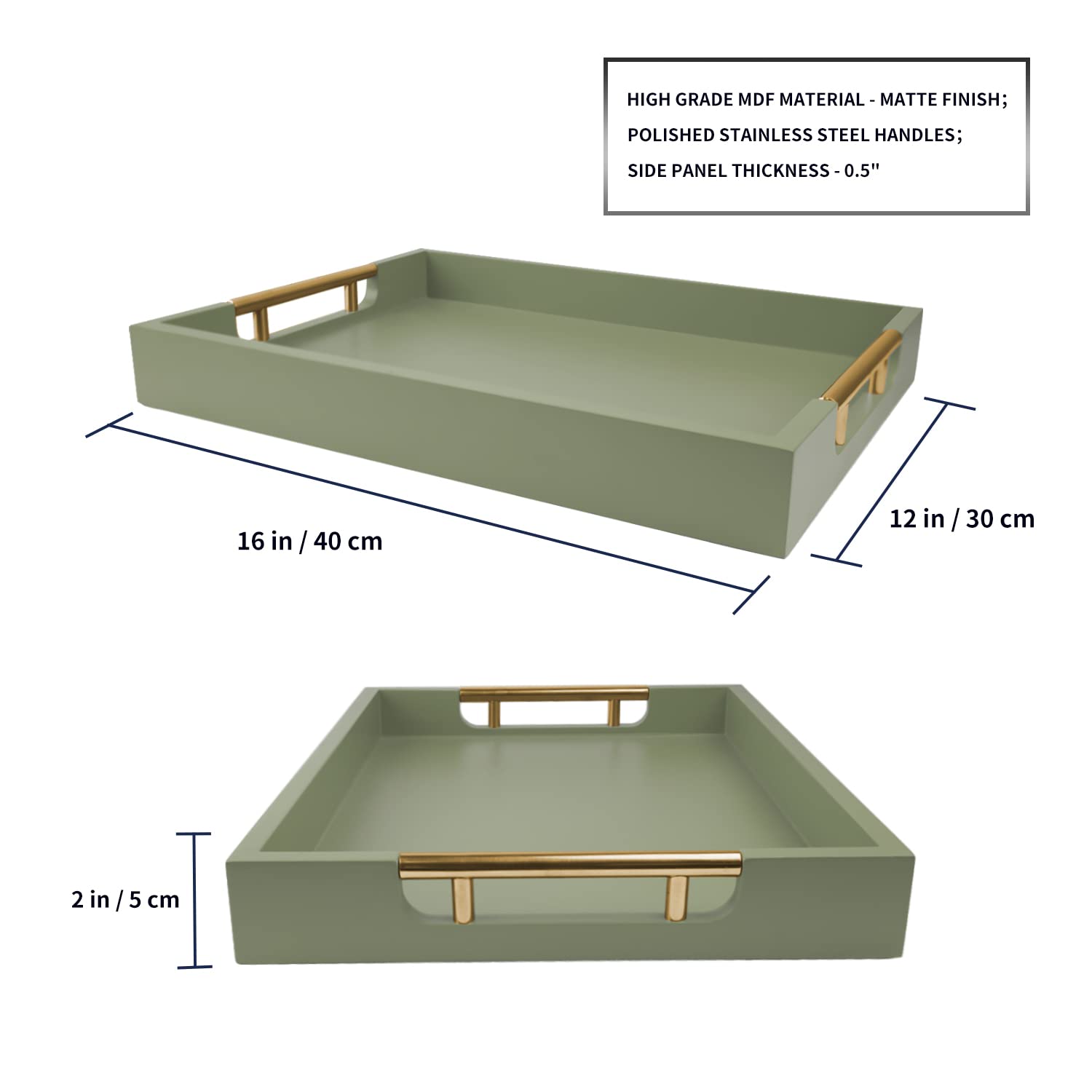 Vassoio Decorativo In Legno Di Pino - Intagliato A Mano, Bianco, 40x30x5 Cm, Per Tavolino, Ottomano, Regalo
