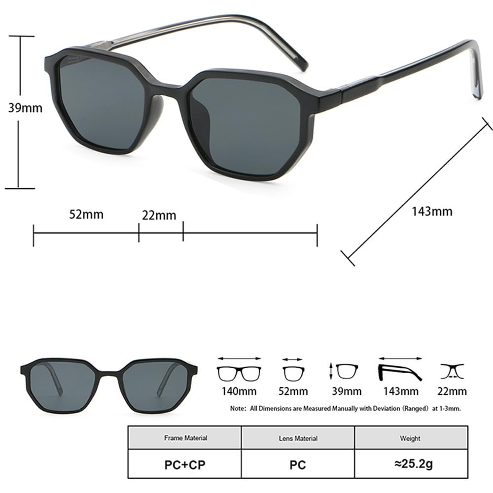 Polygon-Sonnenbrille für Herren, UV400-Acetat-Sonnenbrille für Damen