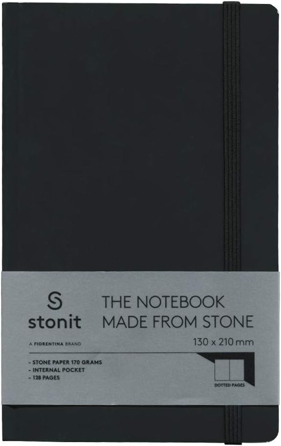 Stonit Stone Paper Journal with Bungee Closure (Black)