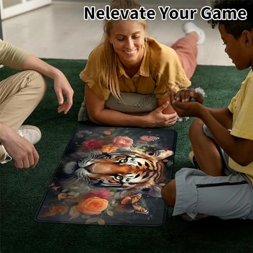 Image of Card Mat for MTG & TCG Playmat,Tiger Flowers