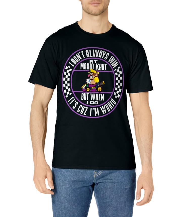 Nintendo Mario Kart Wario When I Win Circle Text T-Shirt Small - image 2