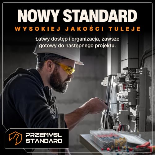 BAURIX® Końcówek kablowych 1200 sztuk - Zestaw końcówek kablowych zamawianych wg norm DIN - [0,5 - 10 mm²] - Zestaw końcówek zaciskowych - Końcówki zaciskowe - Ferrules - Profesjonalny zestaw izolowanych tulejek