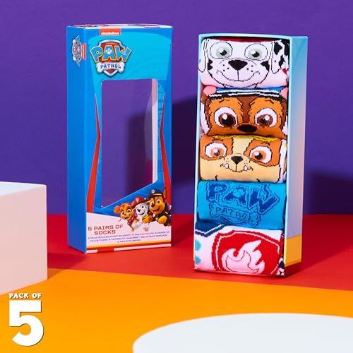Paw Patrol Boys Calf Socks, Soft Breathable Kids Socks Pack of 5 - Boys Gifts2