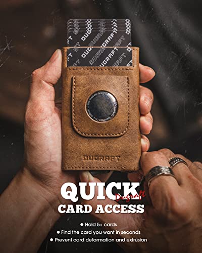 DUGRAFT Pop Up Wallet with AirTag Holder, RFID Blocking Air Tag Wallet with Money Clip Smart Credit Card Holder Wallet for Men(AirTag Not Included)3