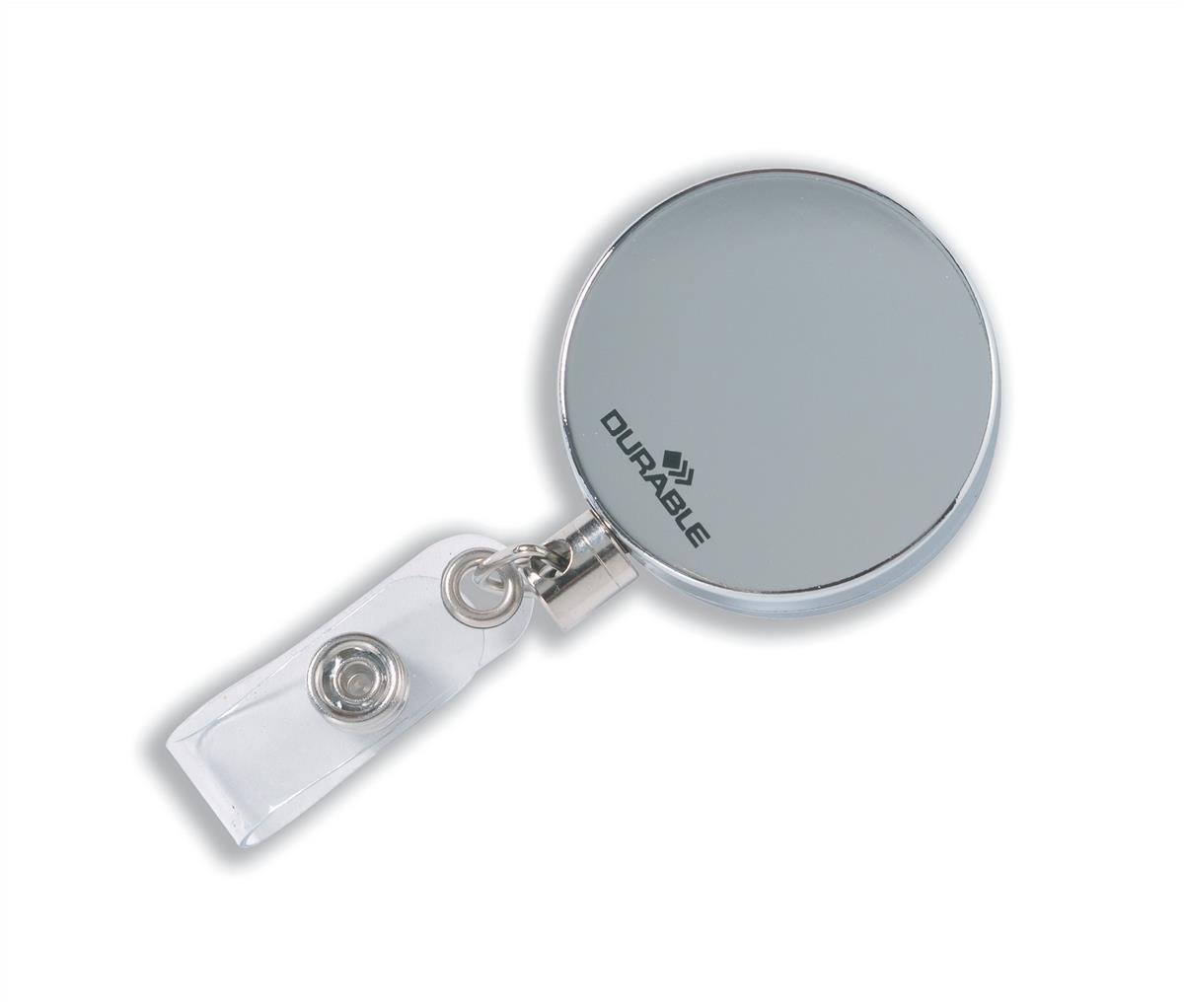 Durable Ausweishalter mit Aufrollmechanismus (800 mm) und Gürtelclip, 10 Stück, 822523