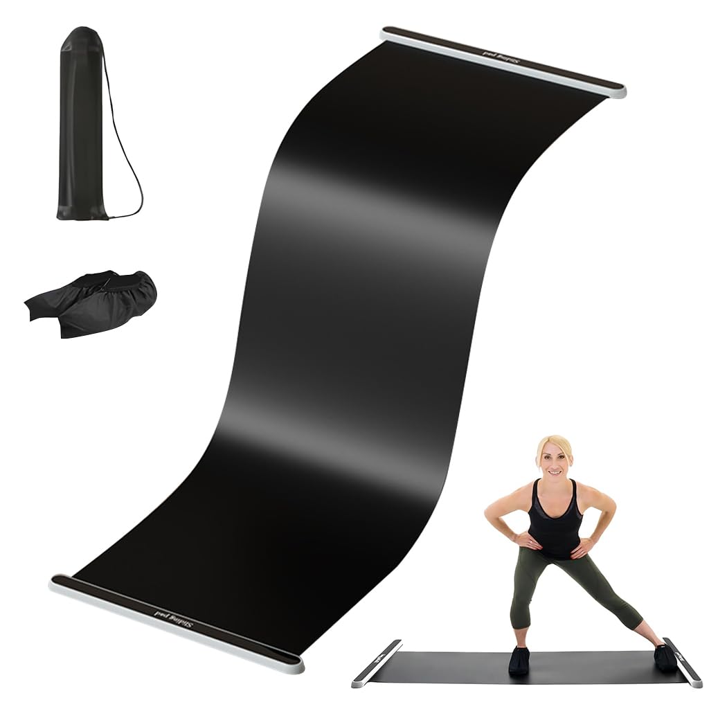 Proberos® Slide Board Mat for Full-Body Fat Burning, Sliding Board with Anti-Slip PVC, Professional Sliding Boots & Storage Bag, Compact Indoor Exercise Mat for Home Fitness, 200*50CM