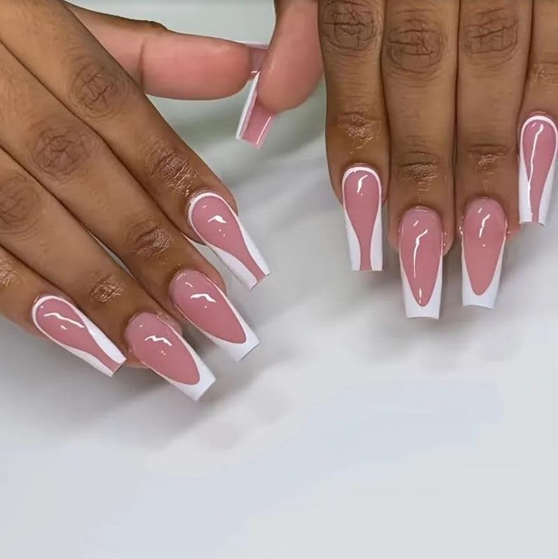 Image of Fashionharbour 24 Reusable Artificial Fake Nail Set| Lightweight & Long Lasting| Easy To Use| Quick Fix For Festivals & Special Occasions (w1163)