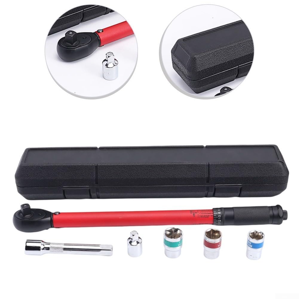 EasyByMall Lot de 6 clés dynamométriques à 72 dents réglables 20-230 nm pour entretien mécanique pour vélo, moto, voiture