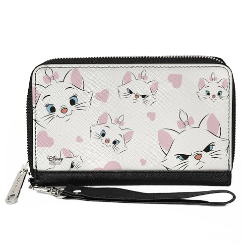 Buckle-Down Women's PU Zip Around Wallet Rectangle-The Aristocats, 7.5