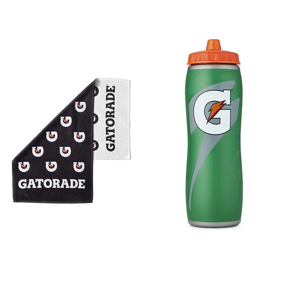 Gatorade Premium Sideline Towel and 32oz Gator-Skin Bottle Bundle