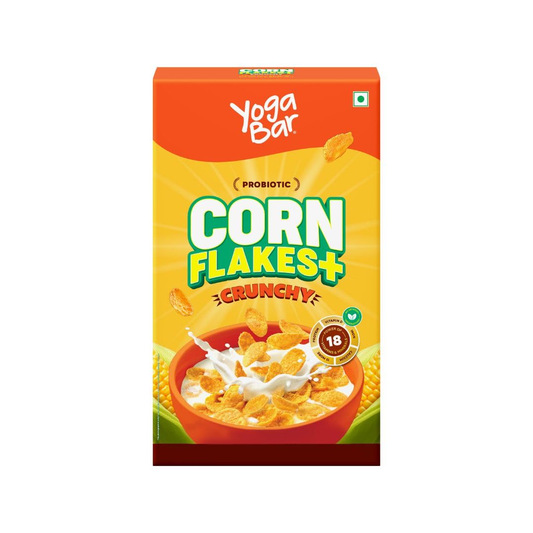 Yogabar Cornflakes Original Healthy Crunchy Breakfast cereals with Probiotics 425g