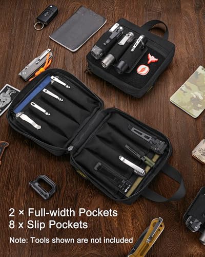 Image of VIPERADE VE41 EDC Knife Pouch with 11 Compartments, Pocket Knife Holder for Men, Tool Organizer Pouch for Folding Knives Flashlights Multitools
